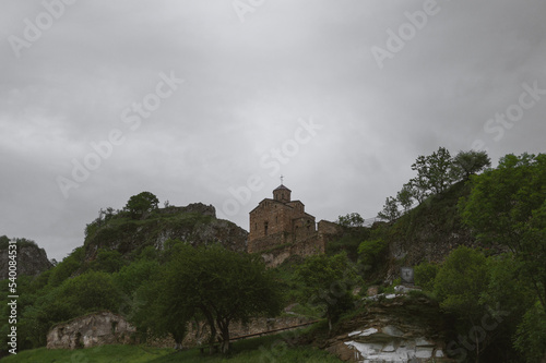 ancient Orthodox church on mountain. Caucasus