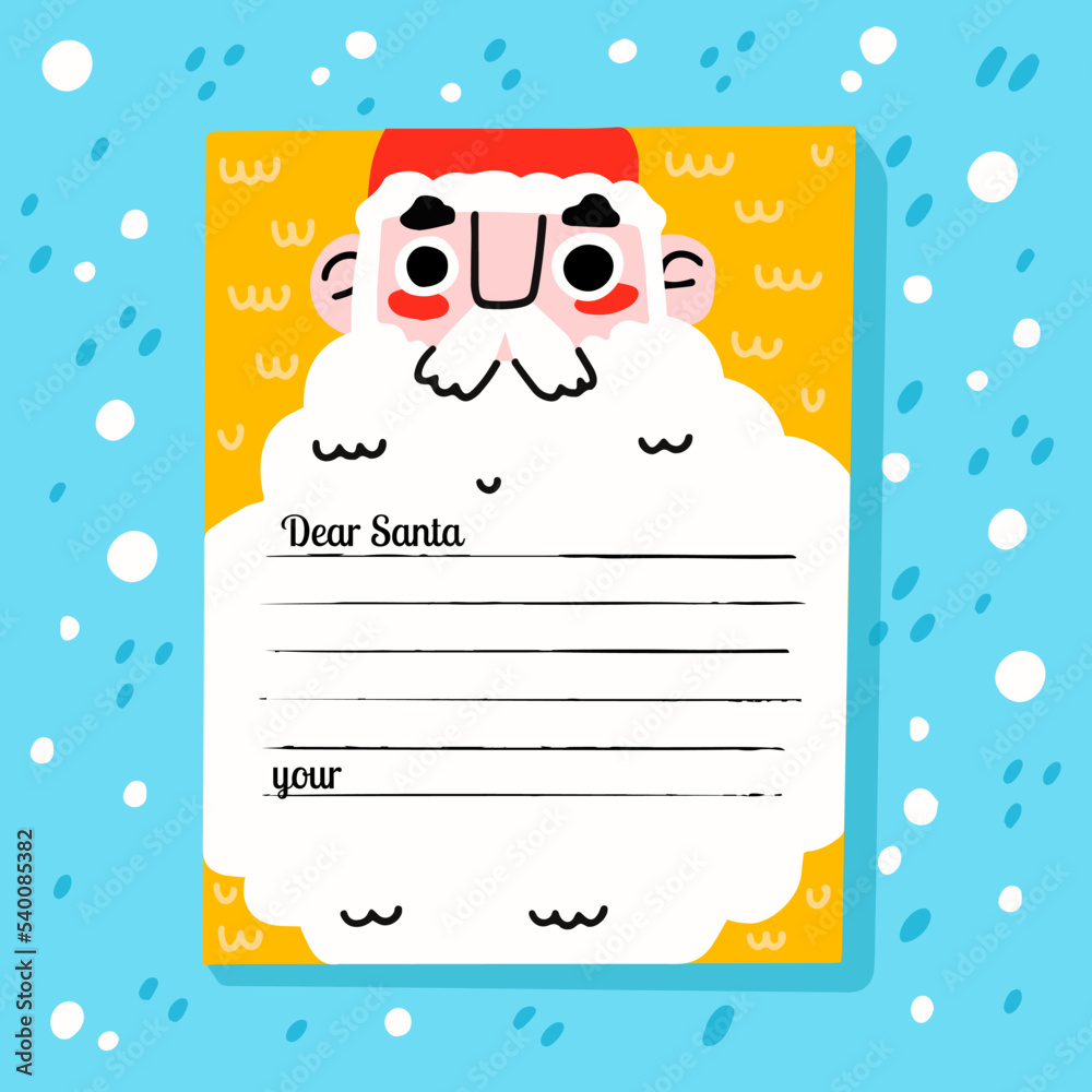Christmas Letter From And To Santa Claus Template Flat Hand Drawn christmas-letter-from-and-to-santa-claus-template-flat-hand-drawn