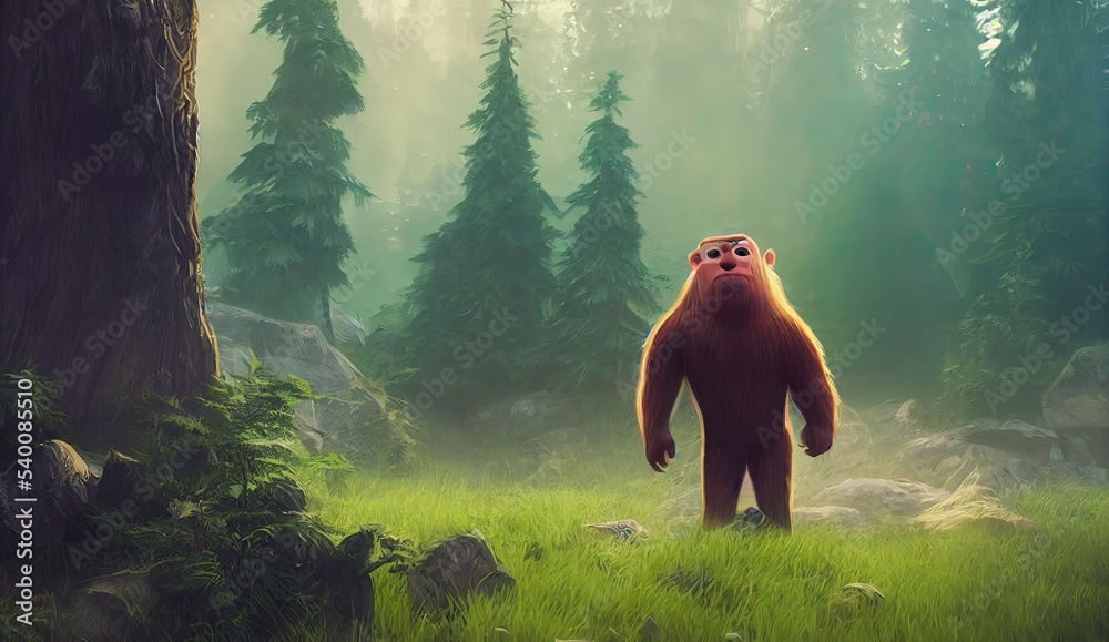 Sasquatch Computer 3D rendered Sasquatch (Bigfoot) with cute kawaii look like modern ...