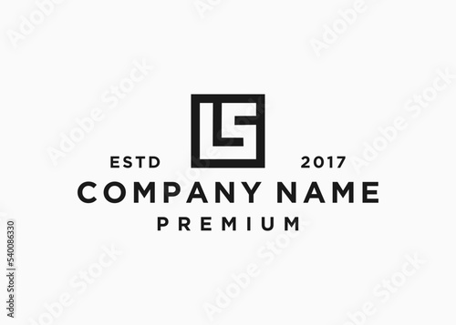 letter ls square logo design vector illustration template