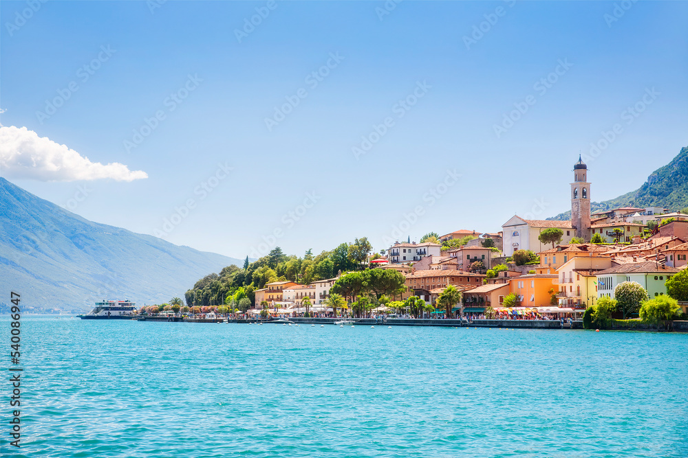 Fototapeta premium View of Limone sul Garda in Lake Garda, Italy