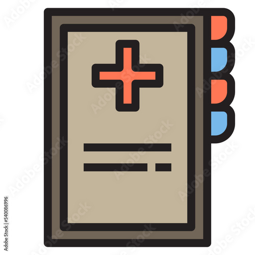 Medical history color line style icon