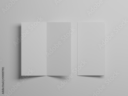 DL bi-fold brochure mockup 3d rendering 