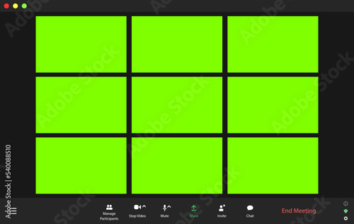 Call video template. Blank for inserting faces instead of chroma key