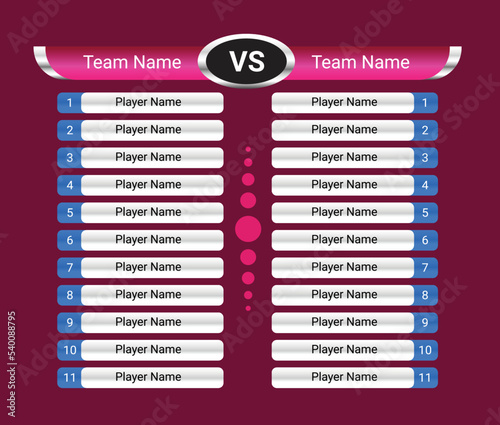 Scoreboard for soccer match, vector score board football game tournament team results, passing plays and yards, sacks and turnovers, user interactions 