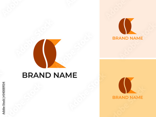 ILLUSTRATION LETTER K WITH COFFEE BEAN LOGO ELEMENT TEMPLATE DESIGN VECTOR