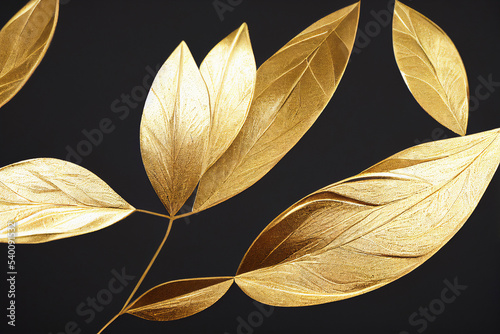 gold leaves background