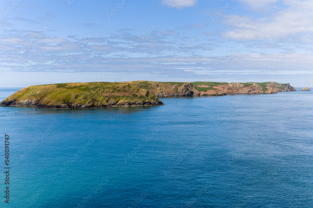 The marine and wildlife reserve of Skomer Island off the west coast of Wales, UK