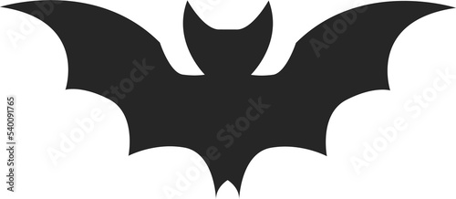 Bat silhouette. Halloween bat. Flying bat in png on transparent background photo