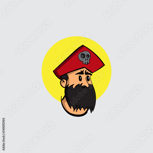 vector ilustration cartoon old man pirates flat design