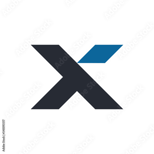 x initial letter brand logo template logo type two color