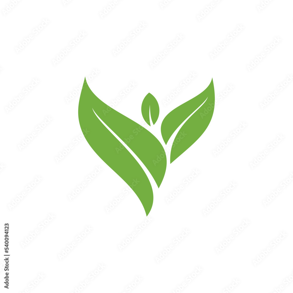 Eco icon green leaf vector illustration isolated