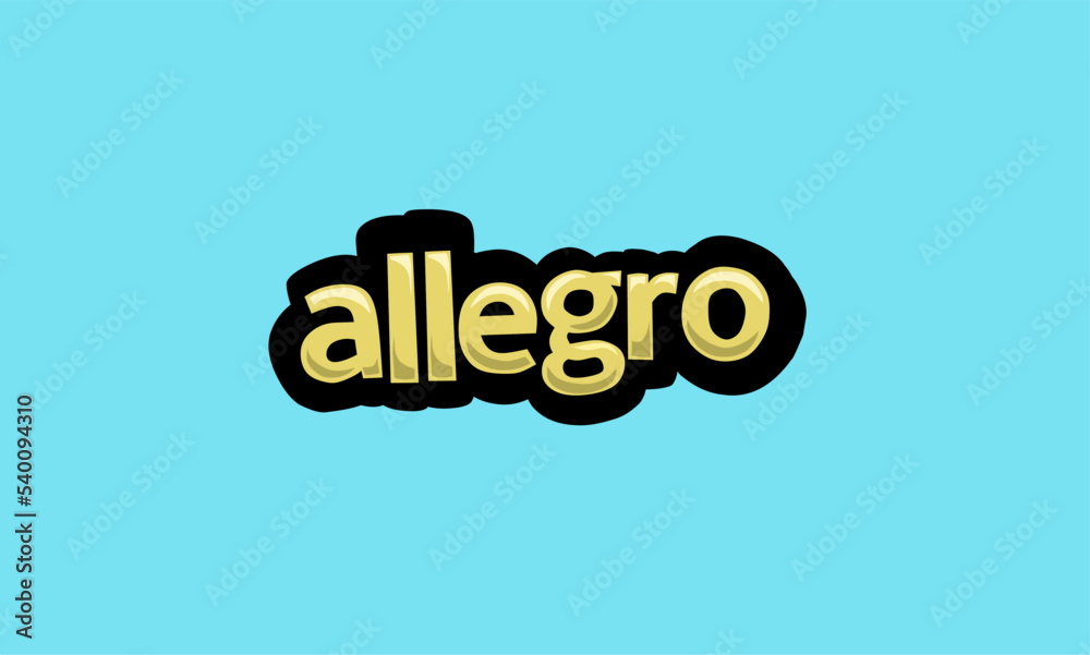 ALLEGRO writing vector design on a blue background