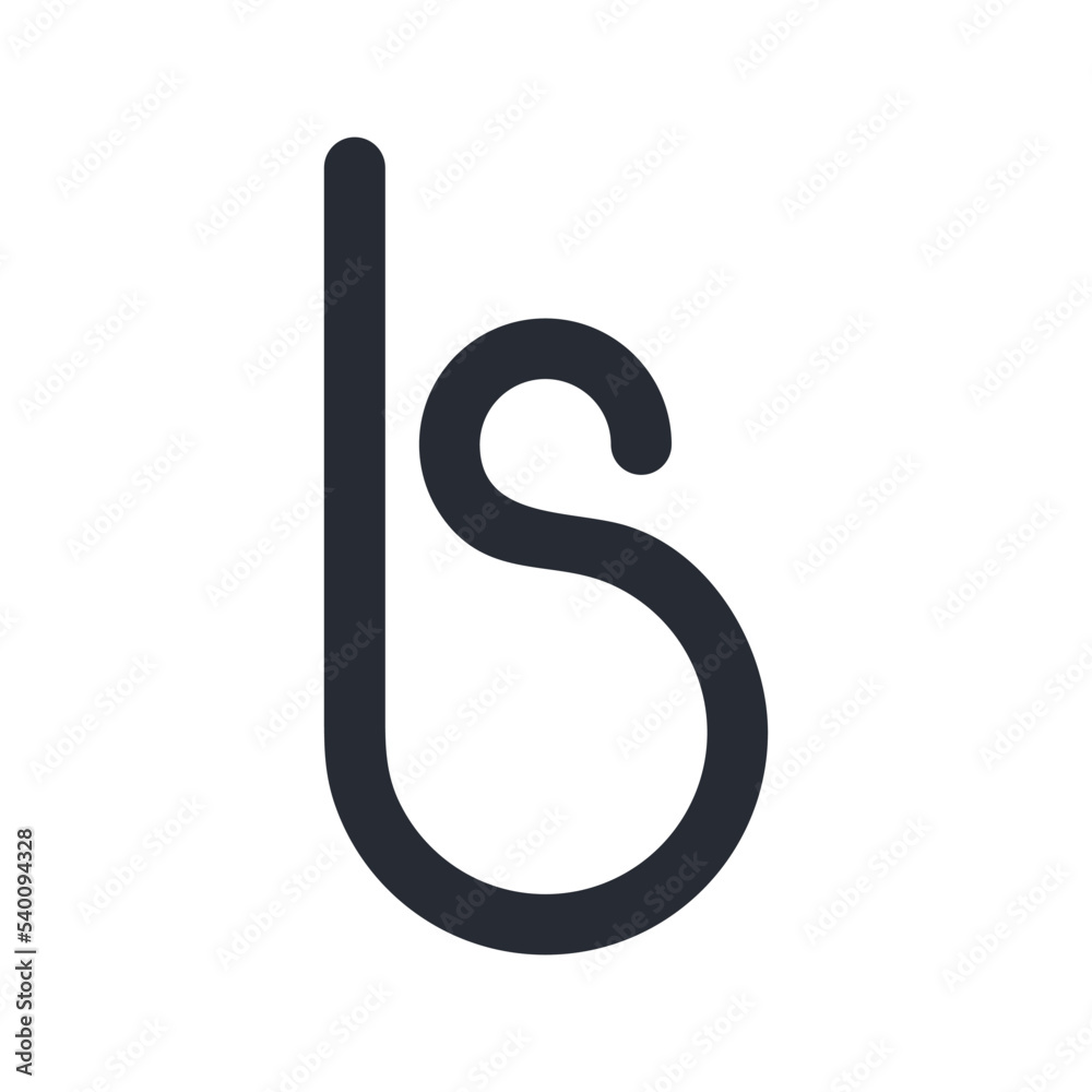 Fototapeta premium bs lowercase logo black interrelated