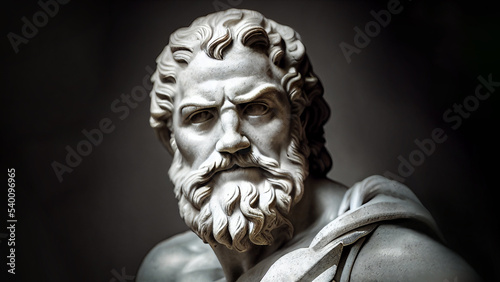 Fotografia 3D illustration of a Renaissance marble statue of Hephaestus