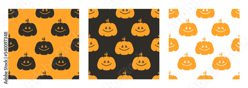 Pumpkin seamless pattern. Vector pattern with pumpkin for halloween.