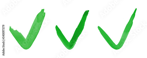 Watercolor check mark. Grunge check mark isolated on white background.