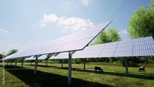 Solar panel farm energy production