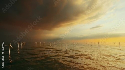 Offshore wind farm turbines