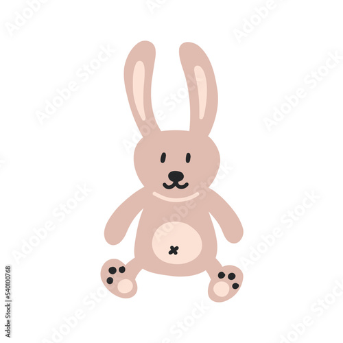 Boho soft toy rabbit. Boho Baby Nursery Scandinavian Neutral Decor Element. Baby Shower Minimalist Clipart for Newborn © Anna Drozdova