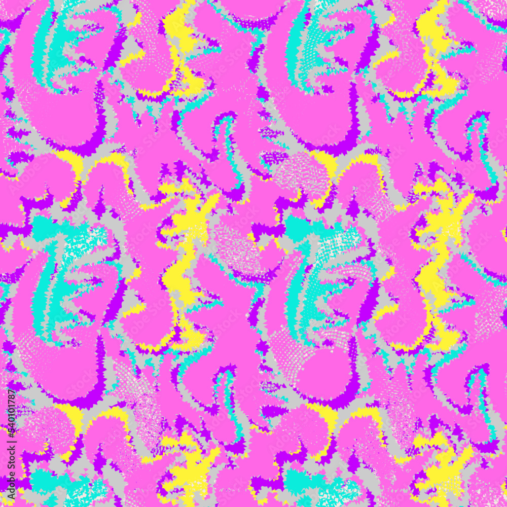 Seamless abstract unique pattern with wave shapes, dots Seamless abstract unique pattern with wave shapes, dots