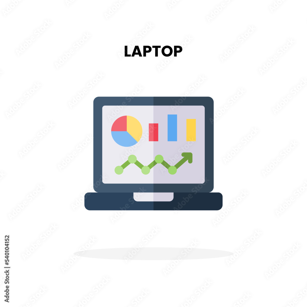 Laptop flat icon. Vector illustration on white background. Can used for digital product, presentation, UI and many more. Laptop flat icon. Vector illustration on white background. Can used for digital product, presentation, UI and many more.