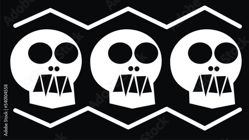 Video slideshow of black and white human skulls. Halloween, the holiday of the dead. Ancestral Day. Black and White. Video art.