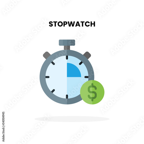 Stopwatch flat icon. Vector illustration on white background. Can used for digital product, presentation, UI and many more. © Iftachul