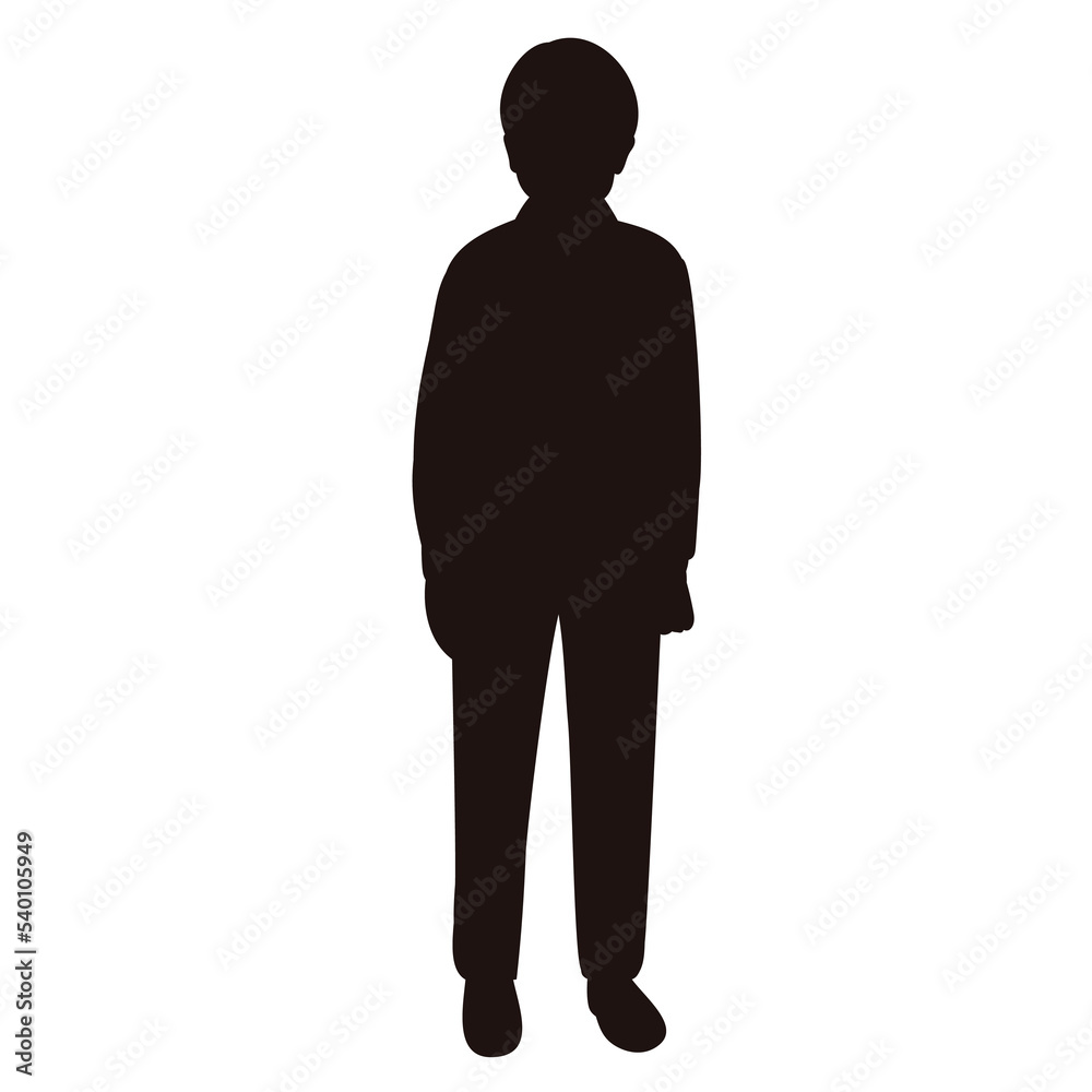 boy silhouette on white background isolated vector