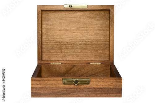 Wood box straight view on transparent background