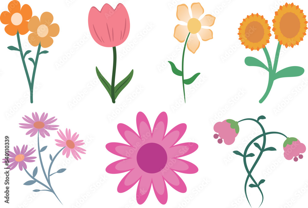 Collection of flower element Illustration, Floral Material decoration vector design. Collection of flower element Illustration, Floral Material decoration vector design.