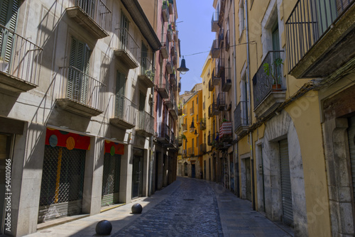 Fototapeta Naklejka Na Ścianę i Meble -  Girona, Spain - Carrer del Portal de la Barca