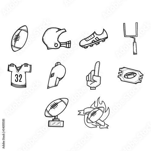 american football icon set