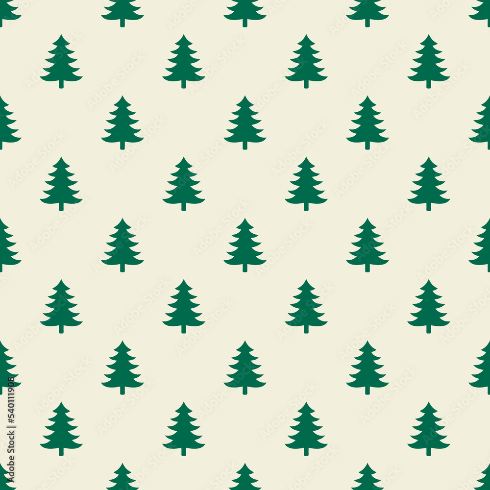Holiday winter seamless pattern with many fir-trees for New Year and Christmas. Endless repeating pattern as wallpaper, fabric print, surface texture, package or gift paper.