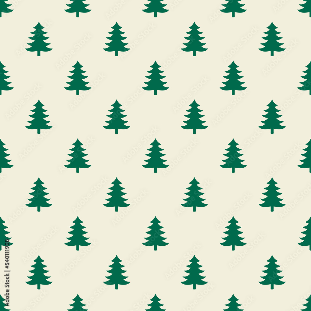 Obraz premium Holiday winter seamless pattern with many fir-trees for New Year and Christmas. Endless repeating pattern as wallpaper, fabric print, surface texture, package or gift paper.