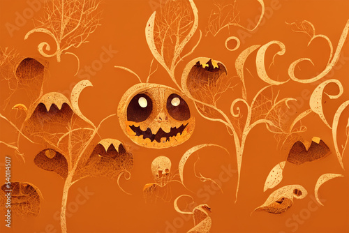 Halloween Night digital illustration  Happy Halloween art