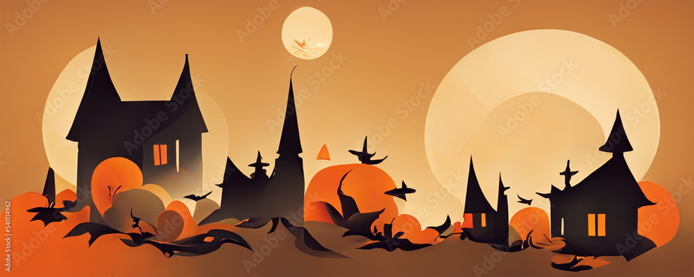 Halloween Night digital illustration, Happy Halloween art