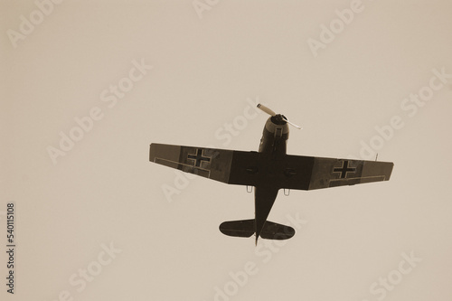 German military airplane (imitation) during historical reenactment of 1945 WWII photo
