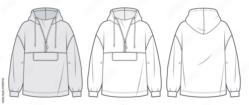 Hoodie sketch front and back clearance