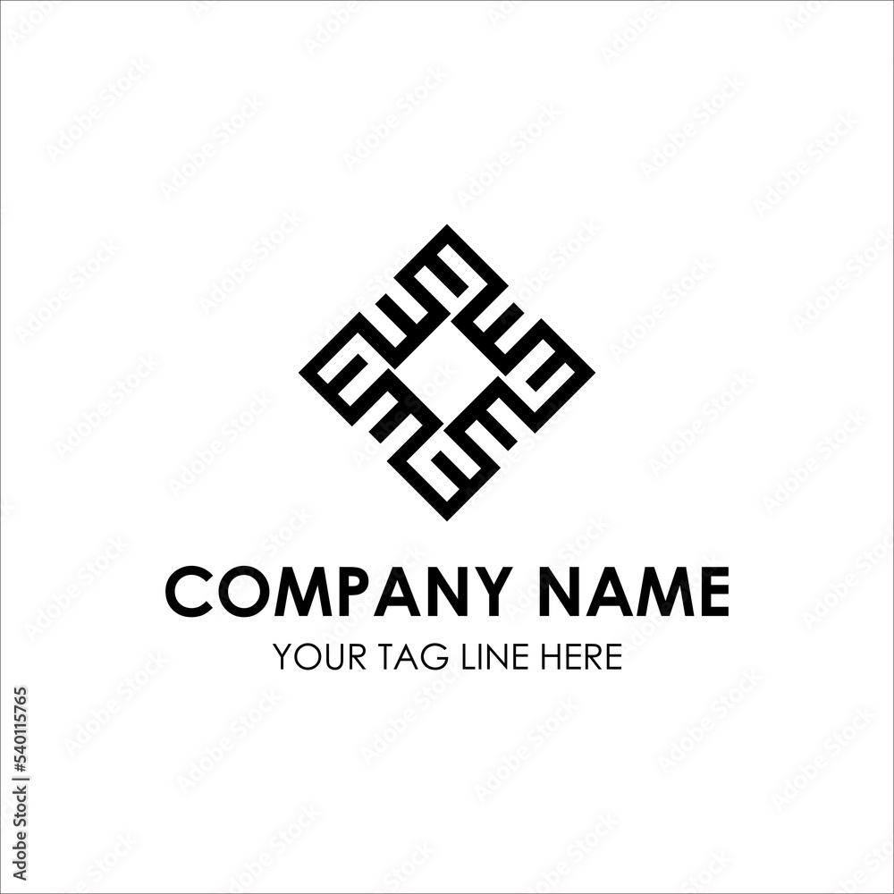 E Unique abstract geometric vector logo design E Unique abstract geometric vector logo design