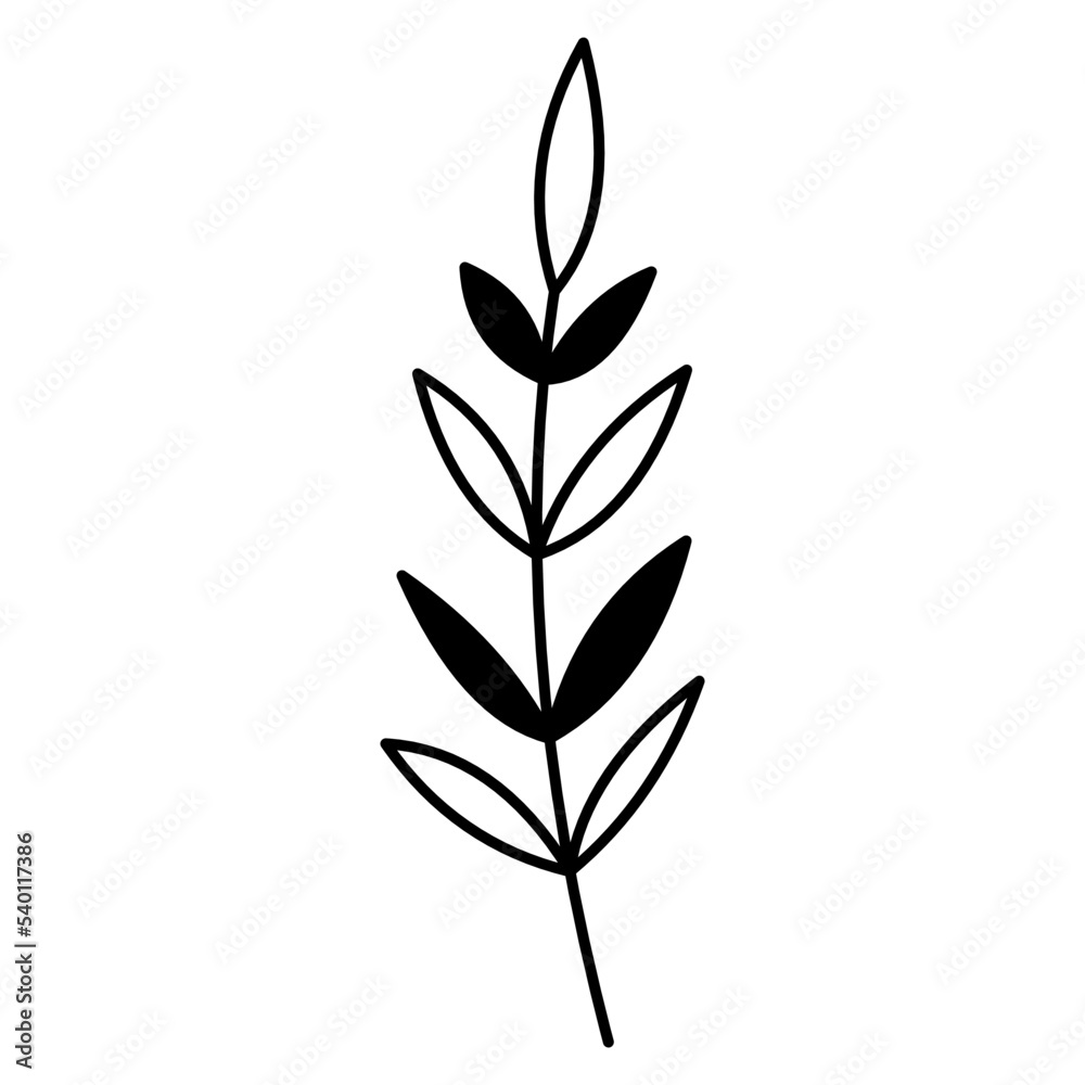 flower plant line design collection (leaf, flower, plant