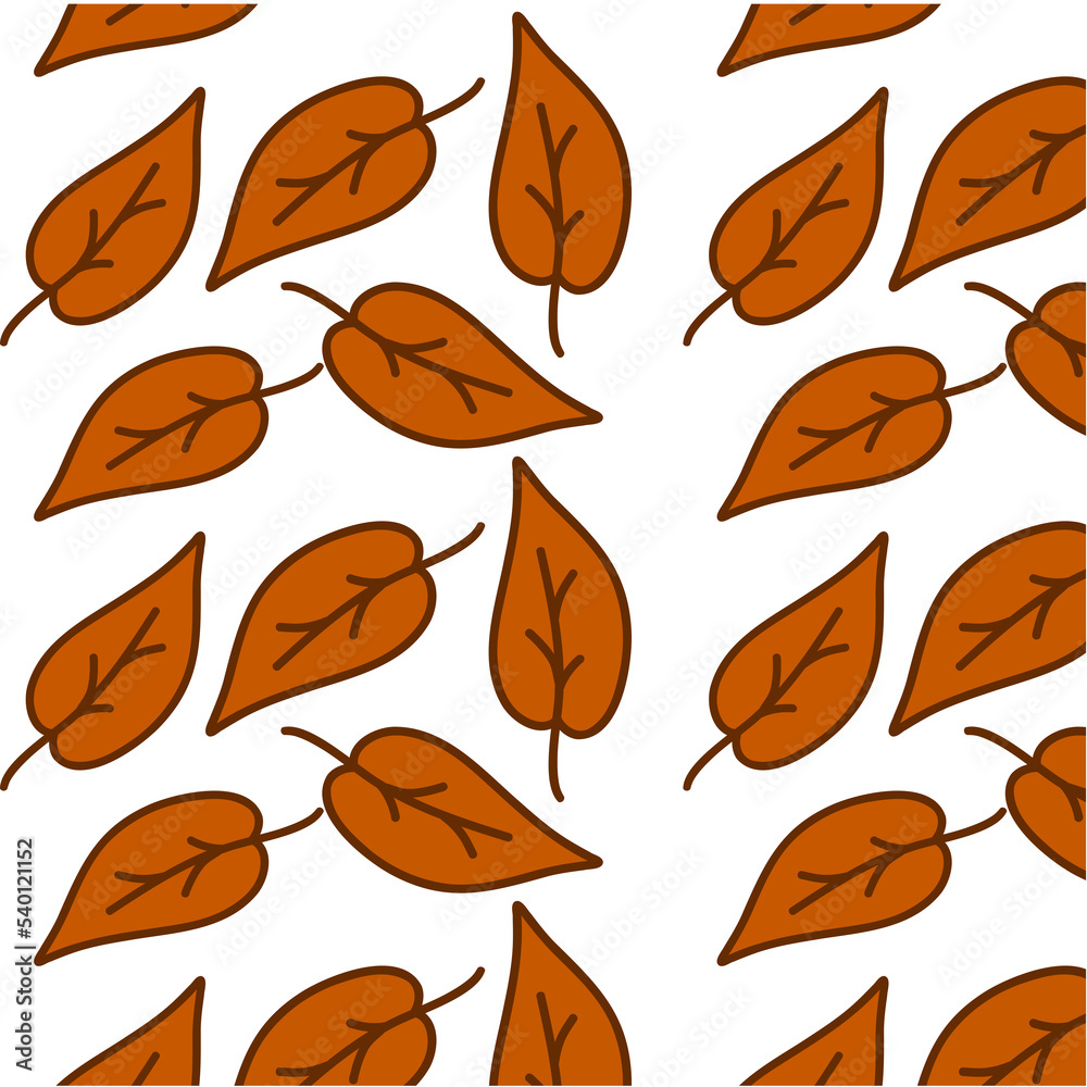 Obraz premium seamless pattern illustration of orange fall leaves, background