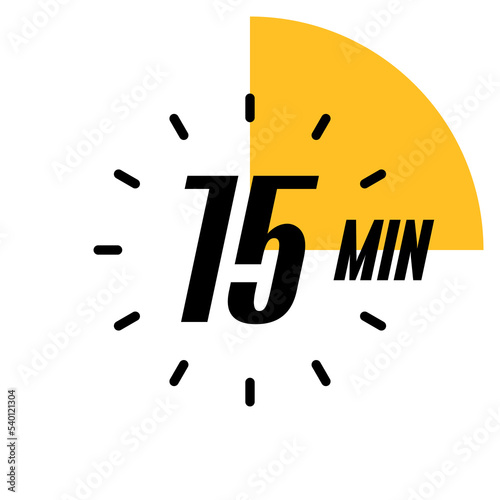 Timer,clock symbol,concept of time, illustration vector,15 minutes timer.