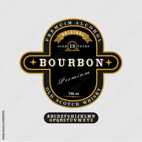 Golden flat bourbon label.