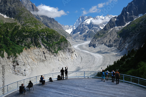 The Mer de Glace (Sea of Ice) the largest glacier in France, Mont Blanc Massif,  Chamonix, France  photo