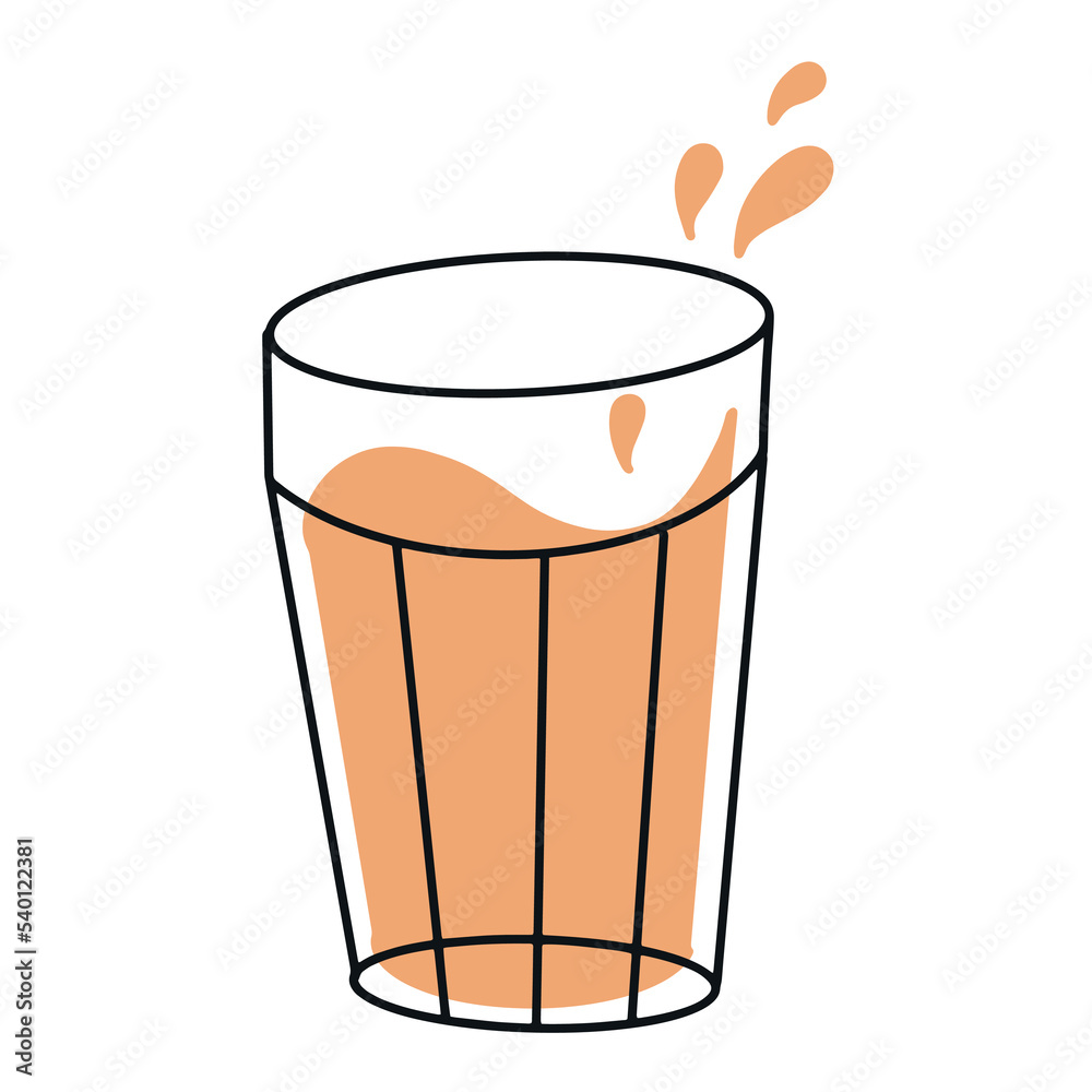 Glass of orange juice. Hand drawn simple vector illustration Glass of orange juice. Hand drawn simple vector illustration