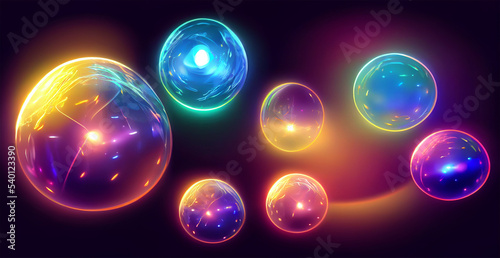 Energy balls and plasma sphere, magic lightning discharge for game design.