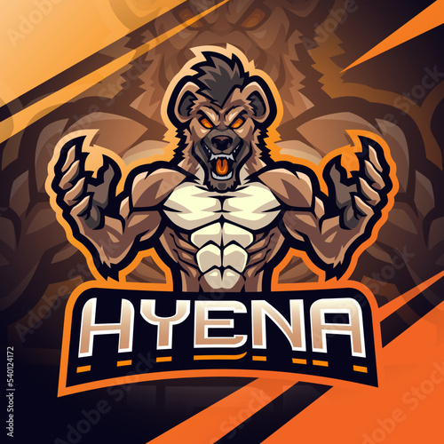 Hyena fighter esport mascot logo design