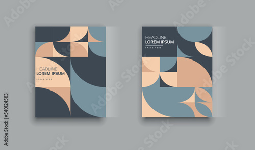 Abstract minimal geometric shape background for business annual report, book cover, brochure, flyer, and poster. Retro colorful design.