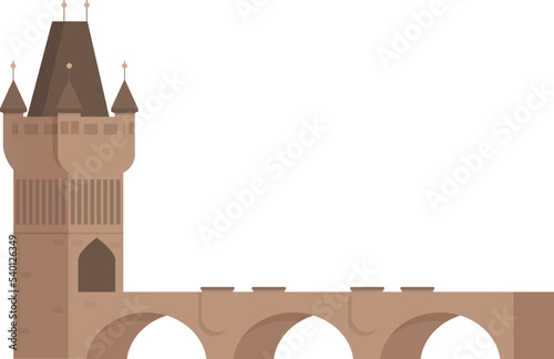 Prague bridge icon cartoon vector. Landmark map. Country culture